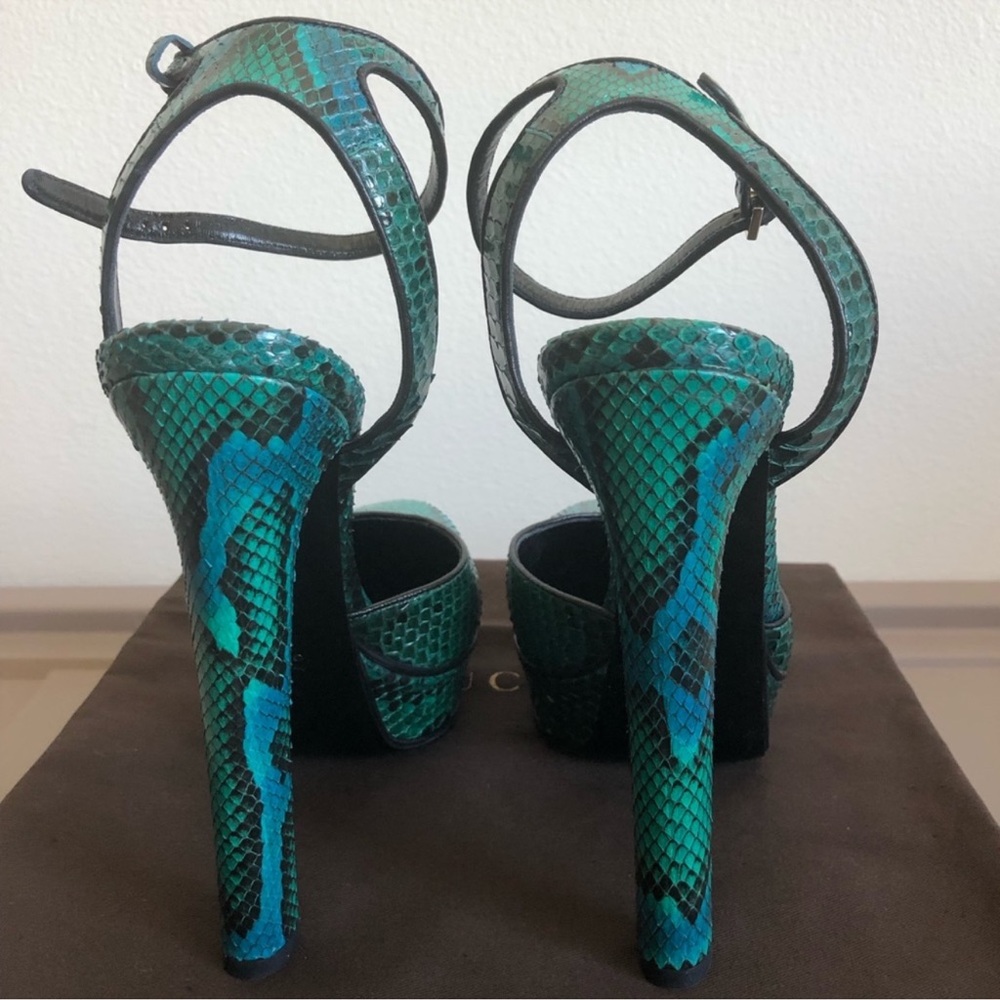 Gucci Huston Python Platform Pumps 39.5 EU - Picture 6 of 8